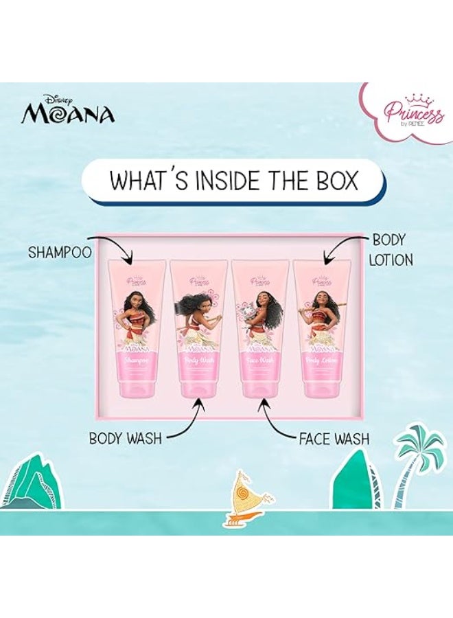 Renee Princess By RENEE Disney Moana Bath & Body Care Combo Set of 4 - Shampoo, Body Wash, Face Wash & Lotion Each 50ml l Soothing, Nourishing l Cruelty-Free l For Pre-Teen Girls - Image 4